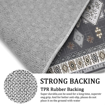 TECHVIDA 2'x8' Hallway Runner Rug Boho,Non Slip Machine Washable Rugs for Hallway Kitchen,Dark Grey