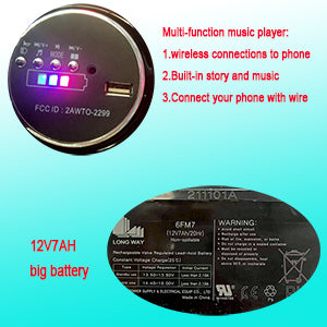 HNH 12V Kids Ride on Motorcycle Kids Electric Bike for Child with Music, Bluetooth, Manual Throttle,3Mph