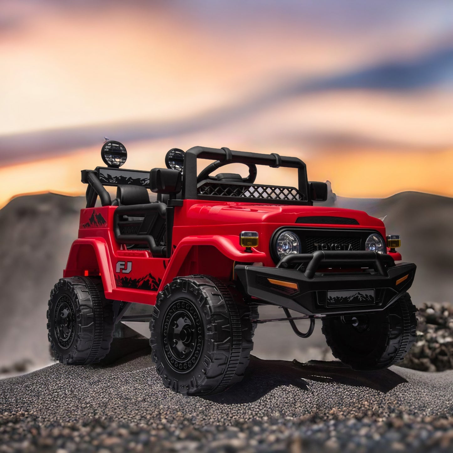 HNH Licensed Toyota FJ 12V Electric Car for Kids, Battery Powered Ride on Truck Car with Remote Control