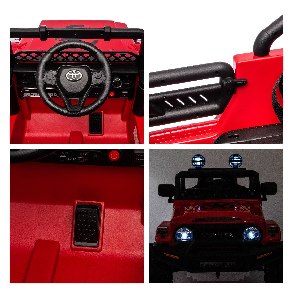 HNH Licensed Toyota FJ 12V Electric Car for Kids, Battery Powered Ride on Truck Car with Remote Control