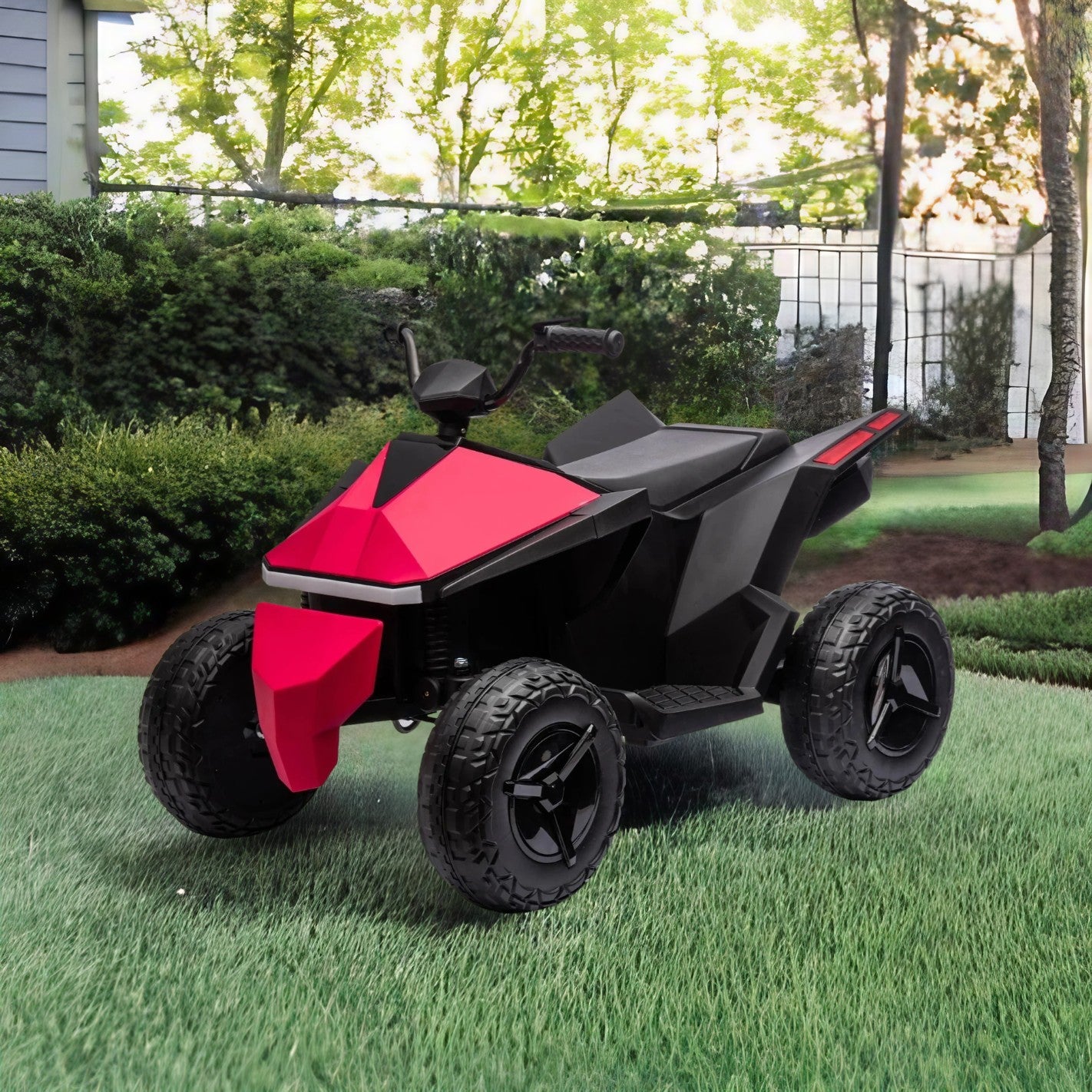 WUBEN 12V 4 Wheeler Quad Powered Ride on ATV for Kds with Dual-Drive System,Multi-Functional Touch Screen Integrated