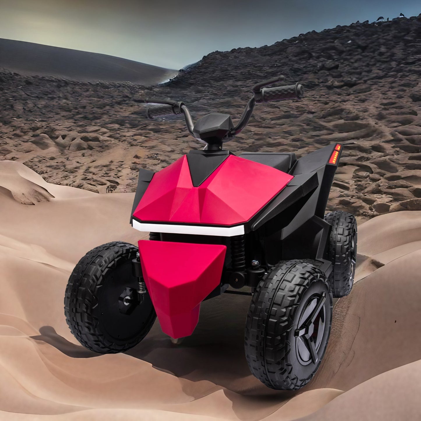 WUBEN 12V 4 Wheeler Quad Powered Ride on ATV for Kds with Dual-Drive System,Multi-Functional Touch Screen Integrated