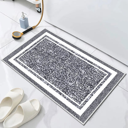 TECHVIDA Bathroom Rugs 3pcs Set,Non-Slip Ultra Soft Bath Rugs,Machine Washable,Water Absorbent,Light Gray