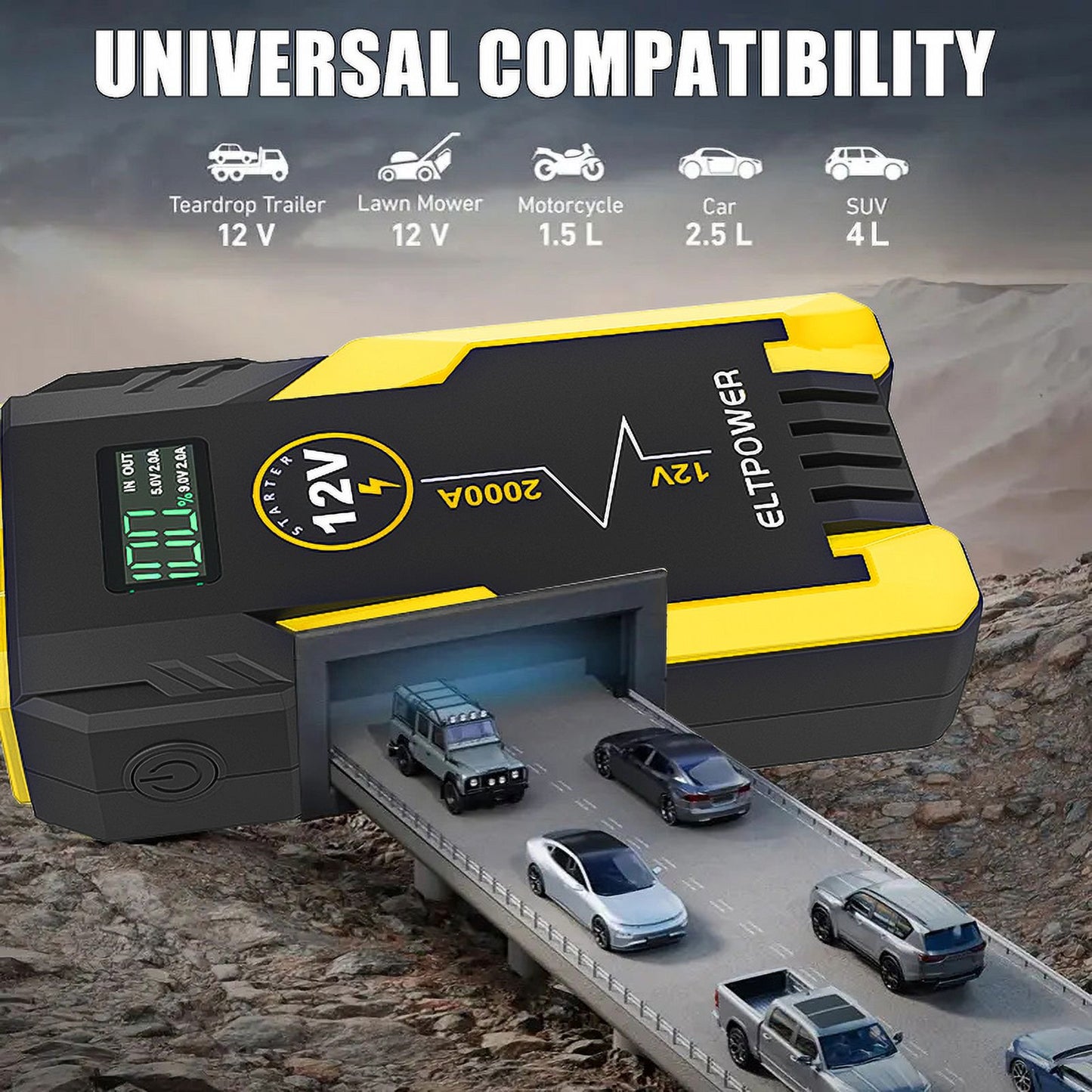 Bangben ET05 2000A Car Portable Jump Starter,Yellow