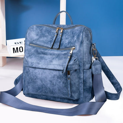 HONGLONG Backpack Purse for Women, Ladies Waterproof Shoulder Bag Travel Backpacks, Blue
