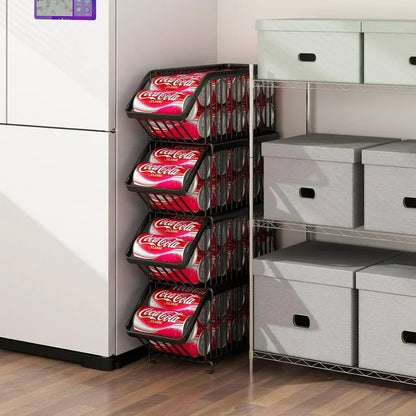 Werseon Soda Can Organizer 4 Pack Stackable Rack Dispenser, Beverage Rack Can Dispenser Organizer for Kitchen,Refrigerator