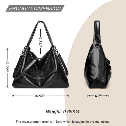 HONGLONG Fashion Ladies Handbags Vintage Tote Bag Pu Leather Large Capacity Shoulder Bag For Women