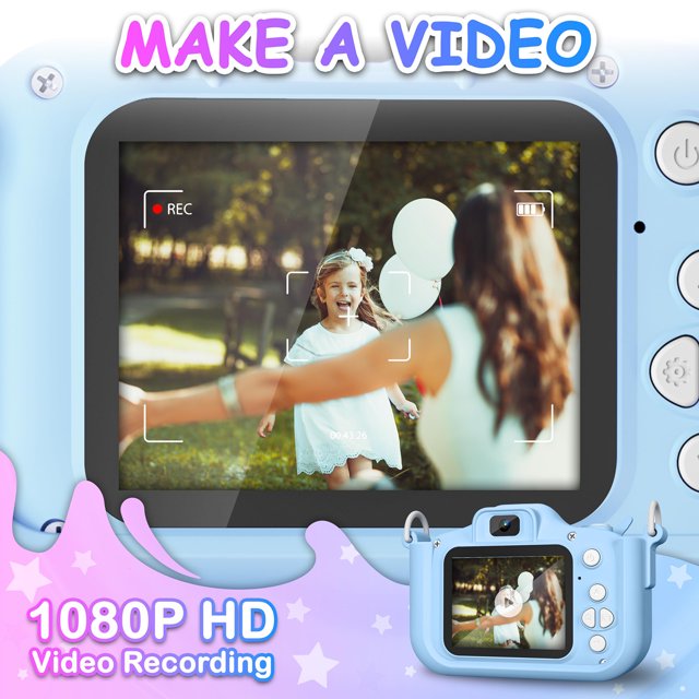 HNH Camera for Kids with Three Games,Toddler Camera with 64GB, Kids Toys for Girls