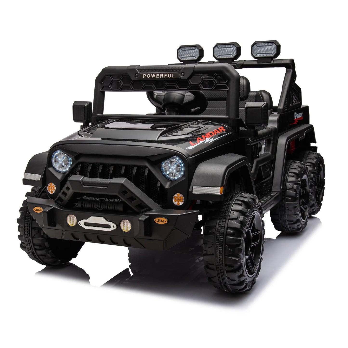 24V Ride on Large PickUp Truck Car for Kids,Ride On 4WD Toys with Remote Control,Black,3-8 years old