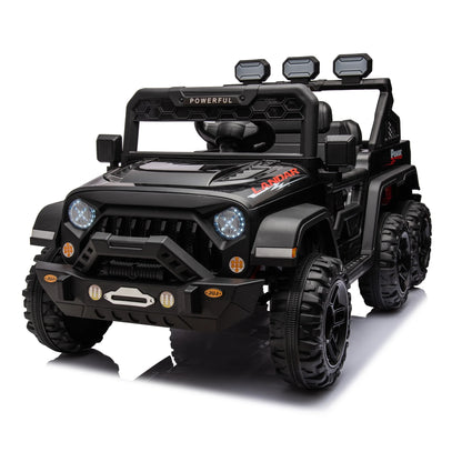 24V Ride on Large PickUp Truck Car for Kids,Ride On 4WD Toys with Remote Control,Black,3-8 years old