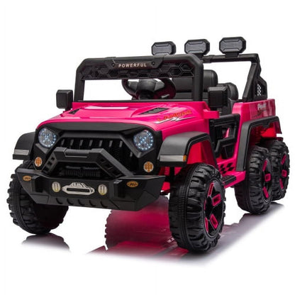 24V Ride on Large PickUp Truck Car for Kids,Ride On 4WD Toys with Remote Control,Pink,3-8 years old