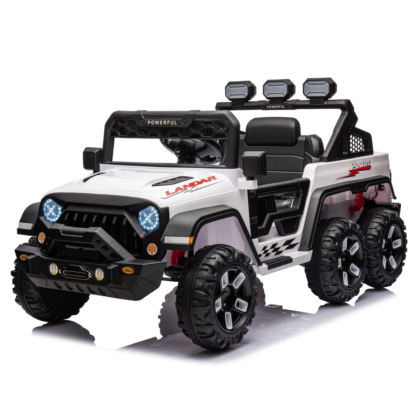 24V Ride on Large PickUp Truck Car for Kids,Ride On 4WD Toys with Remote Control,White,3-8 years old