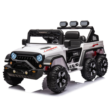 24V Ride on Large PickUp Truck Car for Kids,Ride On 4WD Toys with Remote Control,White,3-8 years old