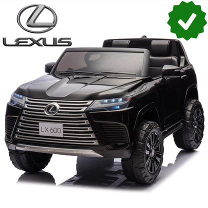 Licensed LEXUS LX600 Ride On Truck for Kids, 24V Two Seater Kids Ride On Car with Parents Control, Bluetooth, MP3, Music, Adjustable Volume, Power Display-Black