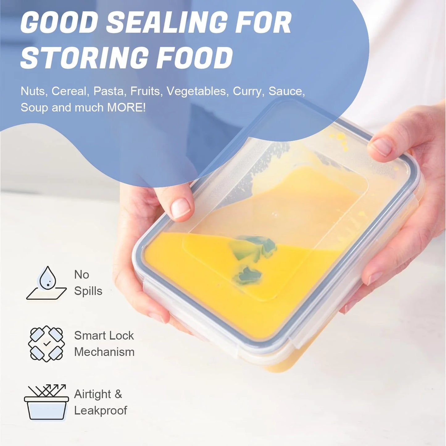 Werseon 24 Pack Airtight Food Storage Containers Set with Lids, Plastic Leak-proof Canisters for Cereal Flour Sugar,BPA Free Leak Proof Plastic Lunch Boxes(Labels & Marker)