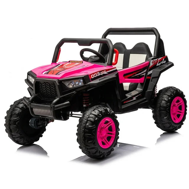 WUBEN 12V Kids Ride on Truck Car,Electric Off-Road UTV Vehicle with Parent Remote Control,4WD Electric Car for Kids with Spring Suspension,2 Speeds,Led Lights,Safety Belt,Bluetooth