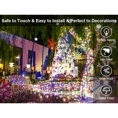 Cheelom Christmas Decorations Lights Solar Fairy Lights 197 FT 580 LED Waterproof Plug in with 8 Modes and Timer Lights Clearance Sale