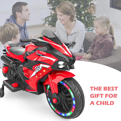 Zogymoz Motorcycle for Kids, 12V Kids Motorcycle Ride on for Childs 3-6 Years ,Powered Ride-ons Toy Gift-Red