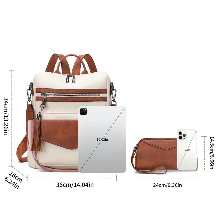 HONGLONG Backpack Purse for Women PU Leather Backpack Ladies Fashion Handbag Designer Shoulder Bag Small Travel Bag Brown