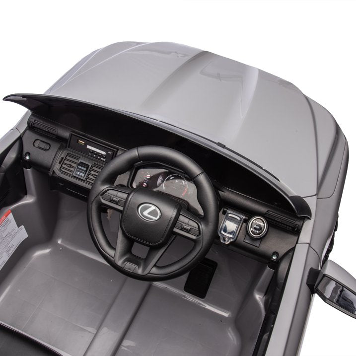 24V Two-seater Ride On Truck for Kids, Licensed LEXUS LX600 Kids Ride On Car with Parents Control,Bluetooth,MP3,Music,Adjustable Volume,Power Display-Silver