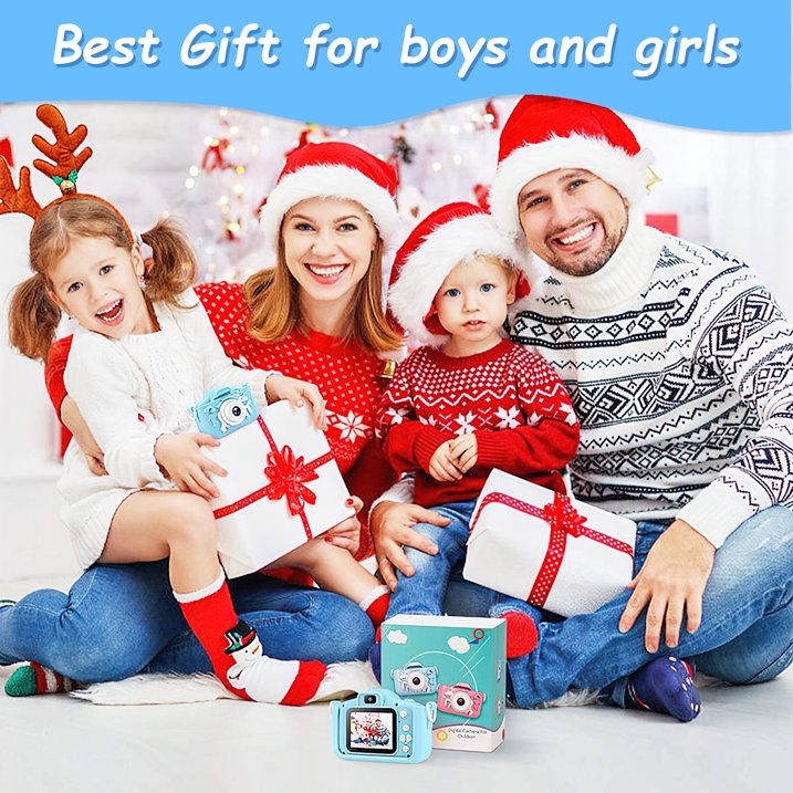 Unicorn Kids Camera with selfie for 3-12 Years Old Toddlers 48MP 1080HD with 64GB SD Card Christmas & Birthday Gift Digital Camera for Girls, Boys, Children Portable Camera Gift