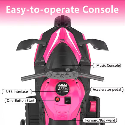 ZOGYMOZ 12V Electric Ride on Motorcycle, Kids Motorcycle with Remote Control & Bluetooth Music, Gifts for Children