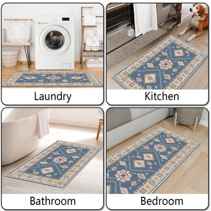 TECHVIDA Kitchen Rugs 3 Piece Set,Kitchen Mats for Floor Non-Slip Machine Washable, Boho Farmhouse Hallway Doormat for Holiday