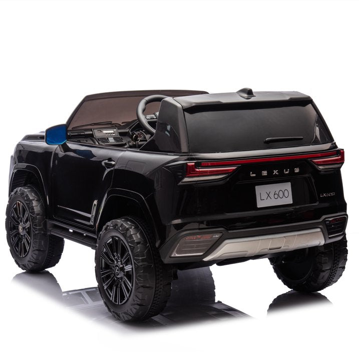 Licensed LEXUS LX600 Ride On Truck for Kids, 24V Two Seater Kids Ride On Car with Parents Control, Bluetooth, MP3, Music, Adjustable Volume, Power Display-Black