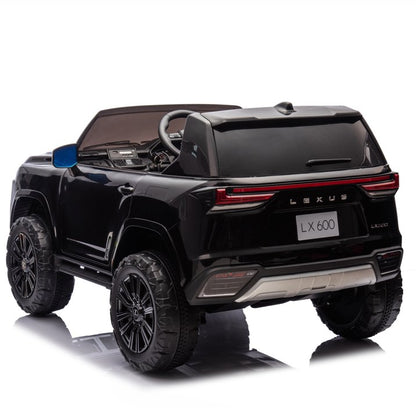 Licensed LEXUS LX600 Ride On Truck for Kids, 24V Two Seater Kids Ride On Car with Parents Control, Bluetooth, MP3, Music, Adjustable Volume, Power Display-Black