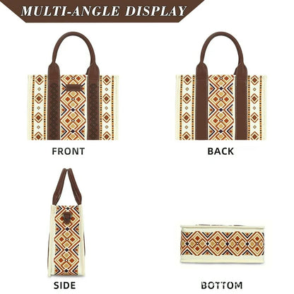 HONGLONG Handbag for Women,Vintage Print Women's Shoulder Bags Purse,Ladies Travel Tote Bags Boho Style-Warm yellow