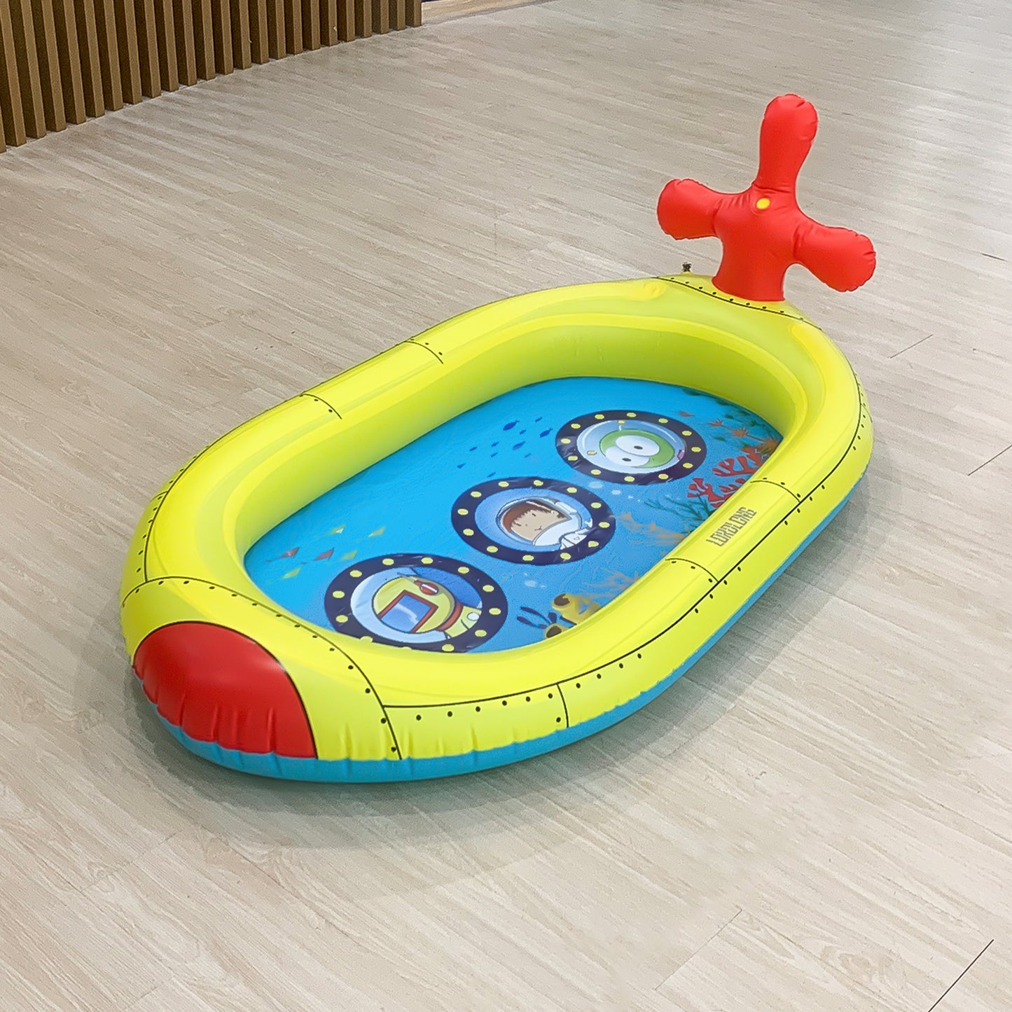 LORDLONG Inflatable Swimming Pool with Built-in Air Pump (Patterned, Medium - 82.6" x 59" x 23.6") - for Kids & Adults - Includes Repair Kit - Self Inflating Blow Up - Family & Kiddie Pool