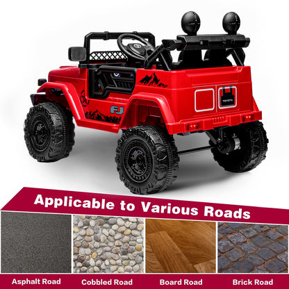 HNH Licensed Toyota FJ 12V Electric Car for Kids, Battery Powered Ride on Truck Car with Remote Control