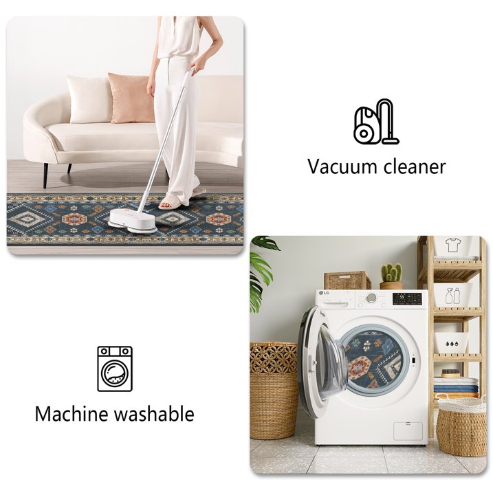 TECHVIDA Kitchen Rugs Sets 4 Piece with Runner Non Slip Kitchen Rugs and Mats Washable Kitchen Mats for Floor Thick Kitchen Floor Mat Carpet Runner Rugs for Hallway Laundry Holiday Decor