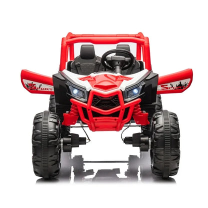 WUBEN 24V 2 Seater Ride on Truck Car for Kids with Remote Control, 4WD Battery Powered Off-Road UTV Toy with LED Lights, Music, Electric Car Toy with Spring Suspension