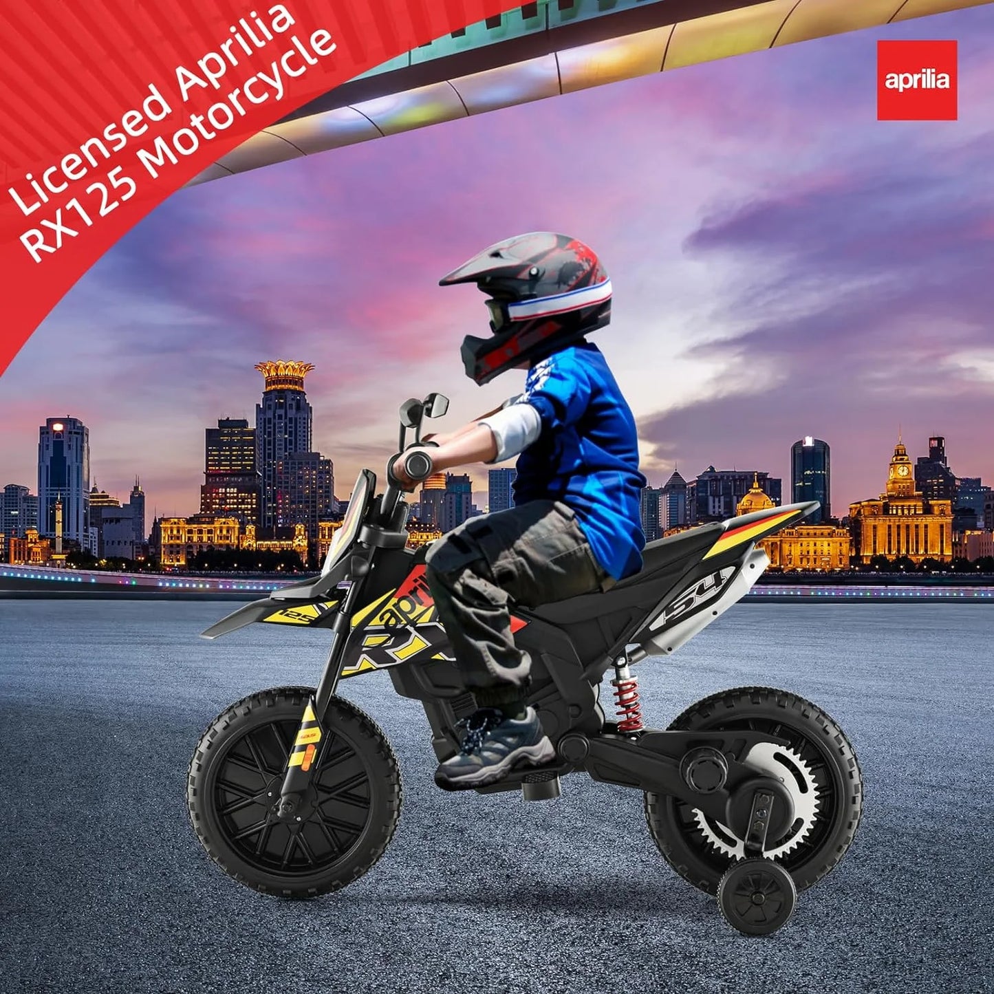 12V Ride Ons for Boys, WERSEON Mini Electric Child Dirt Bike, Battery Powered Toy Motorcycle, Kids Ride On Motorcycle for Ages 3 Years and Up, Yellow