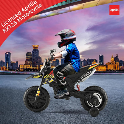 12V Ride Ons for Boys, WERSEON Mini Electric Child Dirt Bike, Battery Powered Toy Motorcycle, Kids Ride On Motorcycle for Ages 3 Years and Up, Yellow