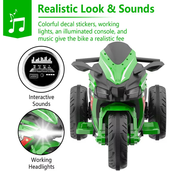 ProToys 12V Kids Motorcycle with Remote Control,Electric Motorbike Ride on Toy,Motorcycle for Kids 3-6 Years Old