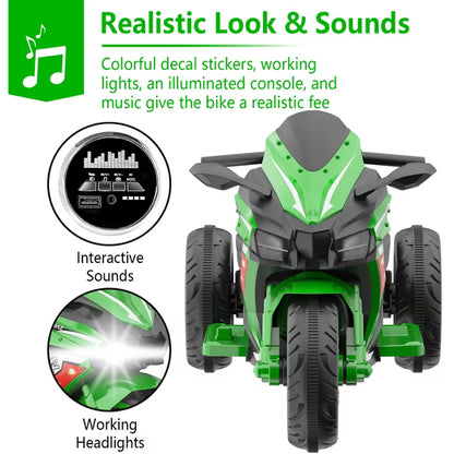 ProToys 12V Kids Motorcycle with Remote Control,Electric Motorbike Ride on Toy,Motorcycle for Kids 3-6 Years Old