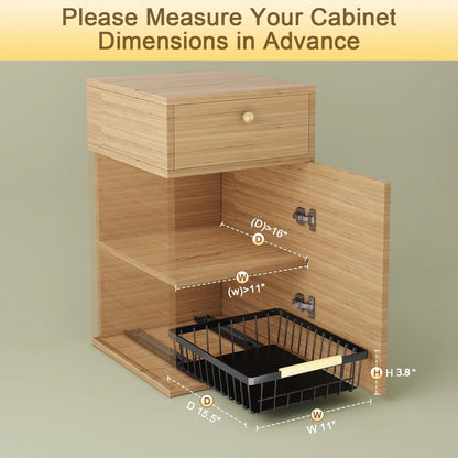 Werseon 2 Pack Pull Out Cabinet Organizer, Metal Slide Out Drawers for Cabinets, Sliding Drawers Adhesive Nano Film Roll out Shelf for Kitchen Pantry Bedroom