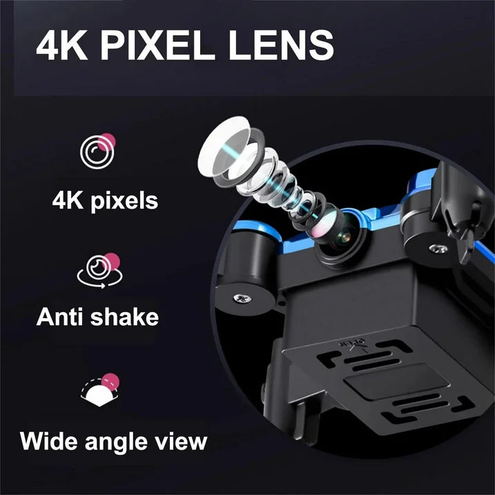 HNH Foldable Mini Drone with 4K Camera, RC Drone for Kids and Adults, FPV Drone Quadcopter with 360 Flip,Trajectory Flight-Gold