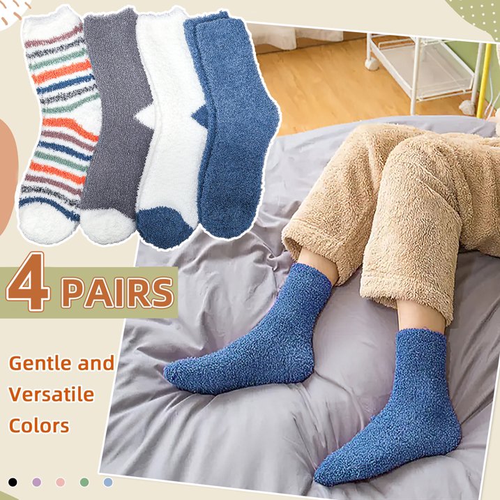 YOMYM Fuzzy Cozy for Womens Fluffy Cozy Winter Warm Fuzzy Crew Socks