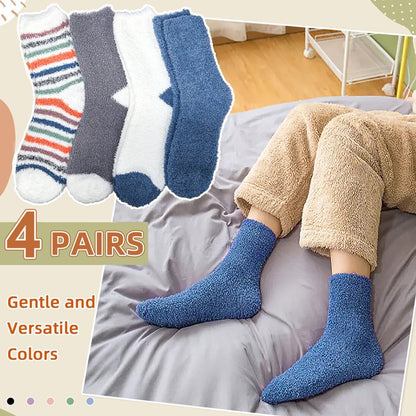 YOMYM Fuzzy Cozy for Womens Fluffy Cozy Winter Warm Fuzzy Crew Socks