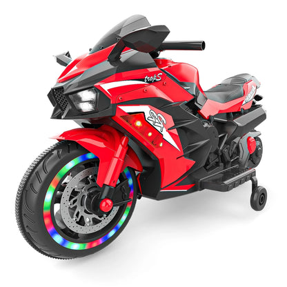 Zogymoz Motorcycle for Kids,12V Kids Motorcycle Ride on for 3-8 Years,Powered Ride-ons Toy Gift-Red