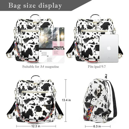 YOMYM PU Leather Backpack Purse for Women Fashion Multipurpose Design Handbag Ladies Shoulder Bags Travel Backpack