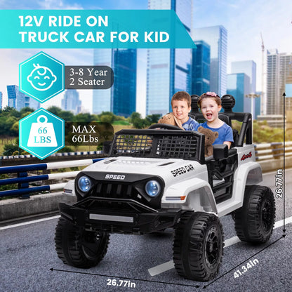 Spoway Ride on Truck Car for Kid,12v Kids Ride On Truck 2.4g W/Remote Control,Electric Car For Kids