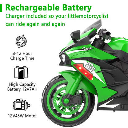 ProToys Motorcycle for Kids 3-5,Battery Ride on Toy,12V Kids Motorcycle with Remote Control