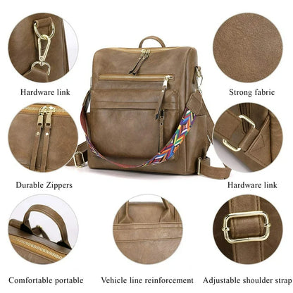 YOMYM Women's Fashion Backpack Purse Multipurpose Design Convertible Satchel Handbags Shoulder Bag School bag