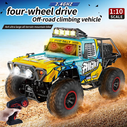 HNH 1:10 Remote Control Car Off-Road Truck for Kids, 4WD Rc Car Off Road Monster Truck with LED Light, Music, 2 Batteries