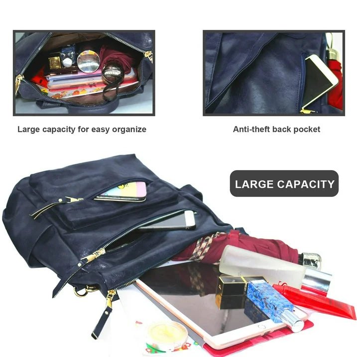YOMYM Women's Fashion Backpack Purses Multipurpose Design Handbags and Shoulder Bag Leather Women Backpack School Bag