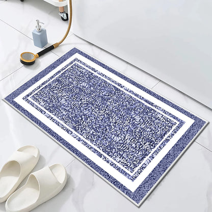 TECHVIDA Bathroom Rugs 3pcs Set,Non-Slip Ultra Soft Bath Rugs,Water Absorbent,Machine Washable,Dark Blue